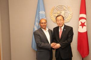 مع بان كي مون السكرتير العام للأمم المتحدة